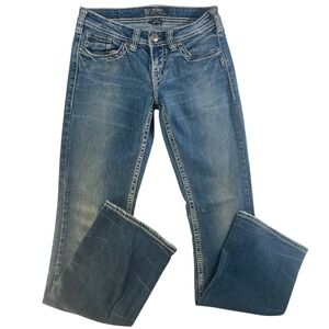 Silver Jeans Aiko Bootcut Womens Blue Contrast Stitch Denim Jeans W26 L31